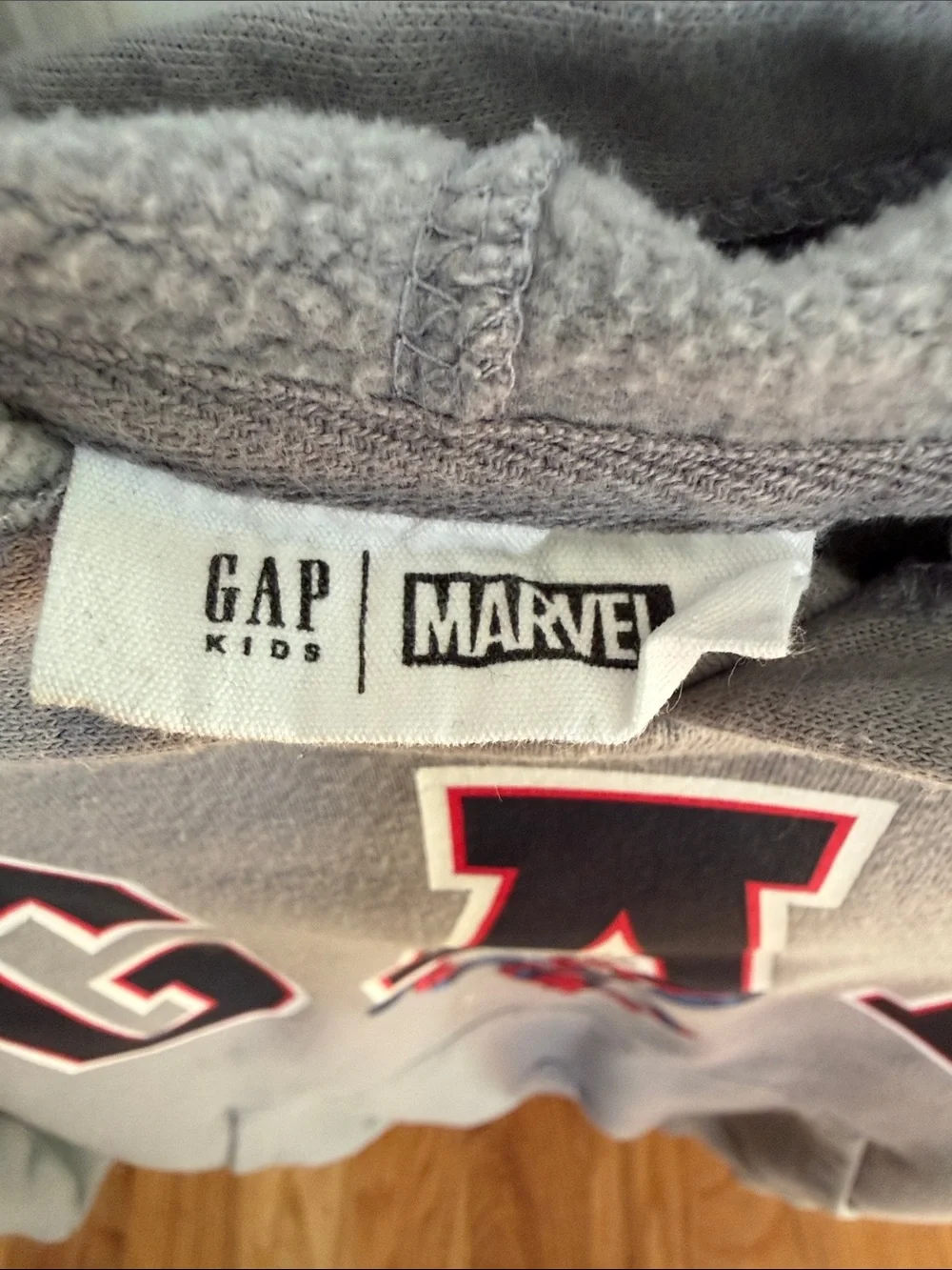 GAP Gray Hoodie with Navy & Red Spider-Man Graphic